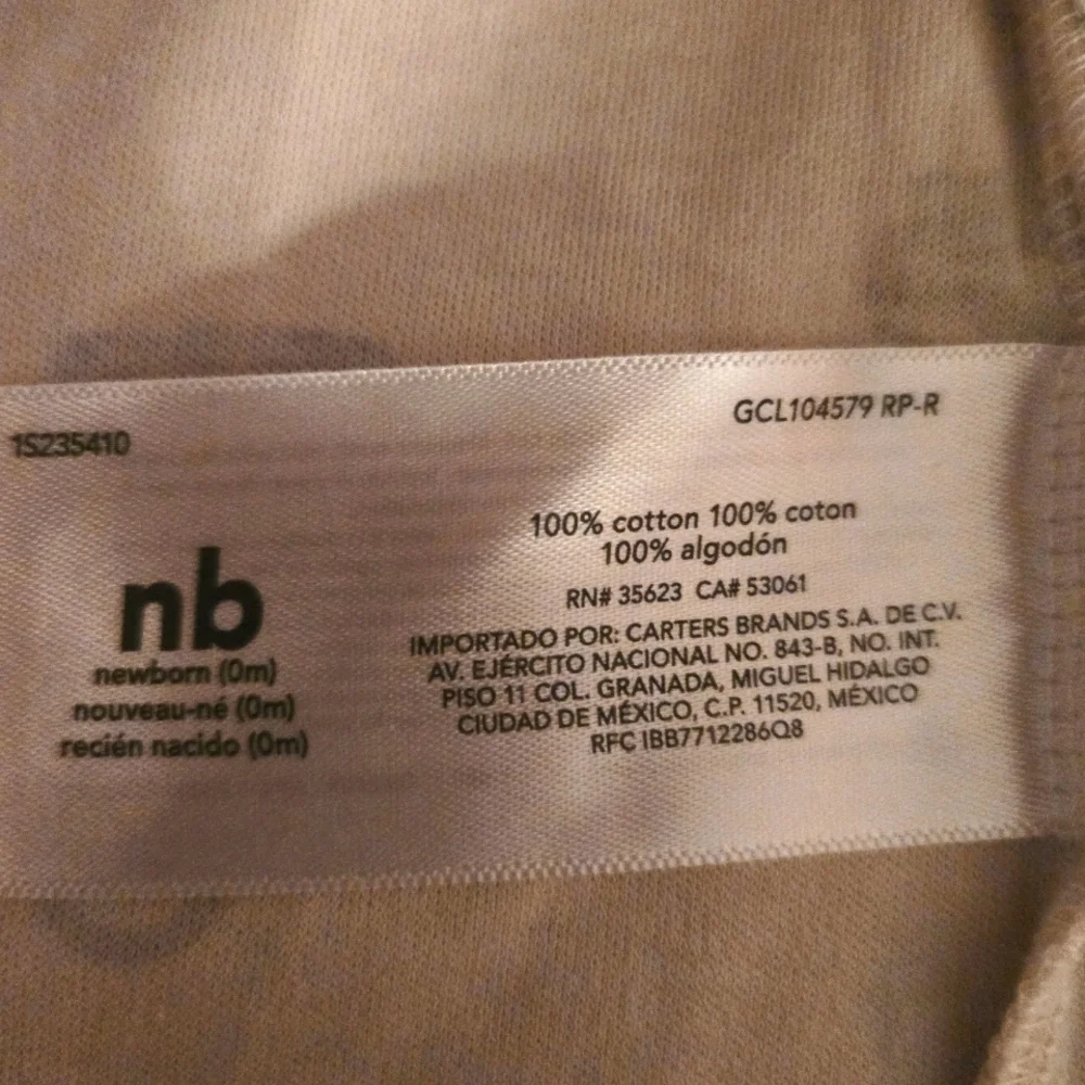 Carter's Construction Print Footie-Newborn NWT
